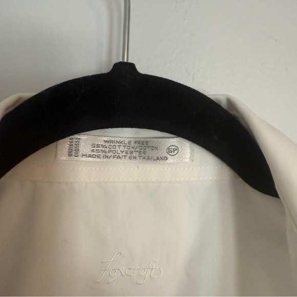 Foxcroft White Dress Shirt Crisp Long Sleeve 6 Petite Button Down - Picture 2 of 8